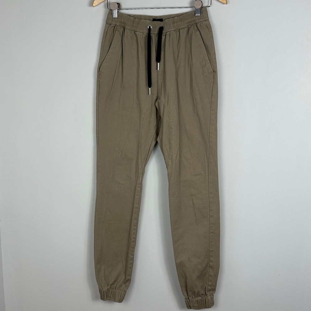 Zanerobe Sureshot Jumpa Pants Beige Mens Size 30 Joggers Minimalist Streetwear